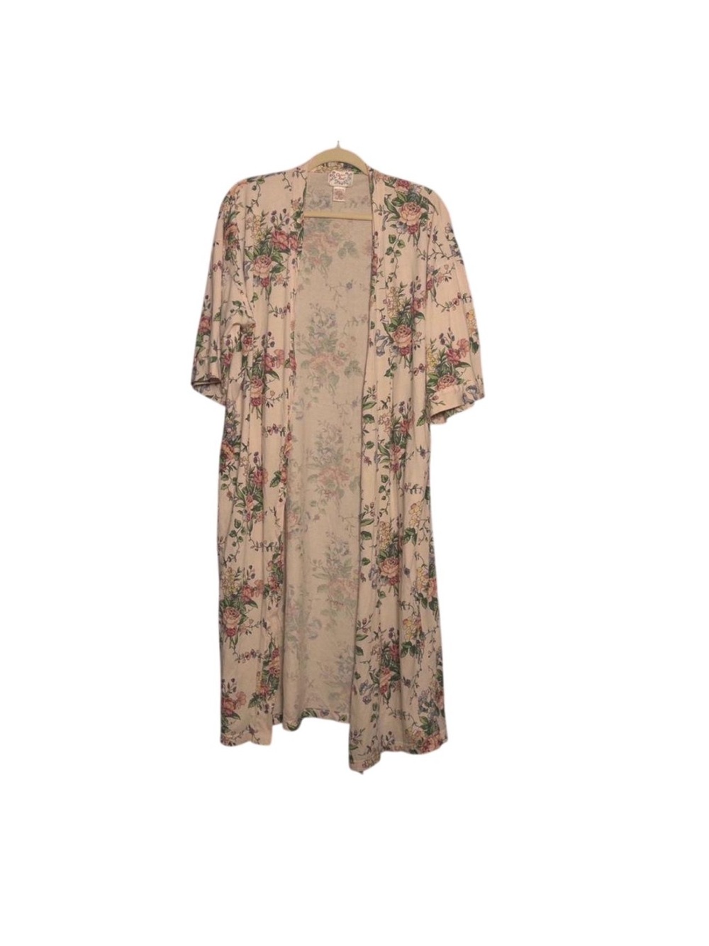 Claire's Cream Floral Kimono Robe with Pink Roses